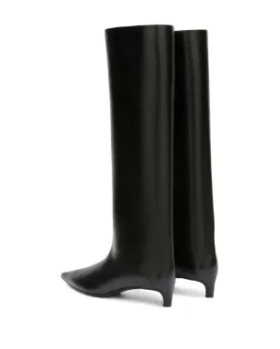 Jil Sander 30mmヒール ニーハイブーツ レザー ブラック - サムネイル3