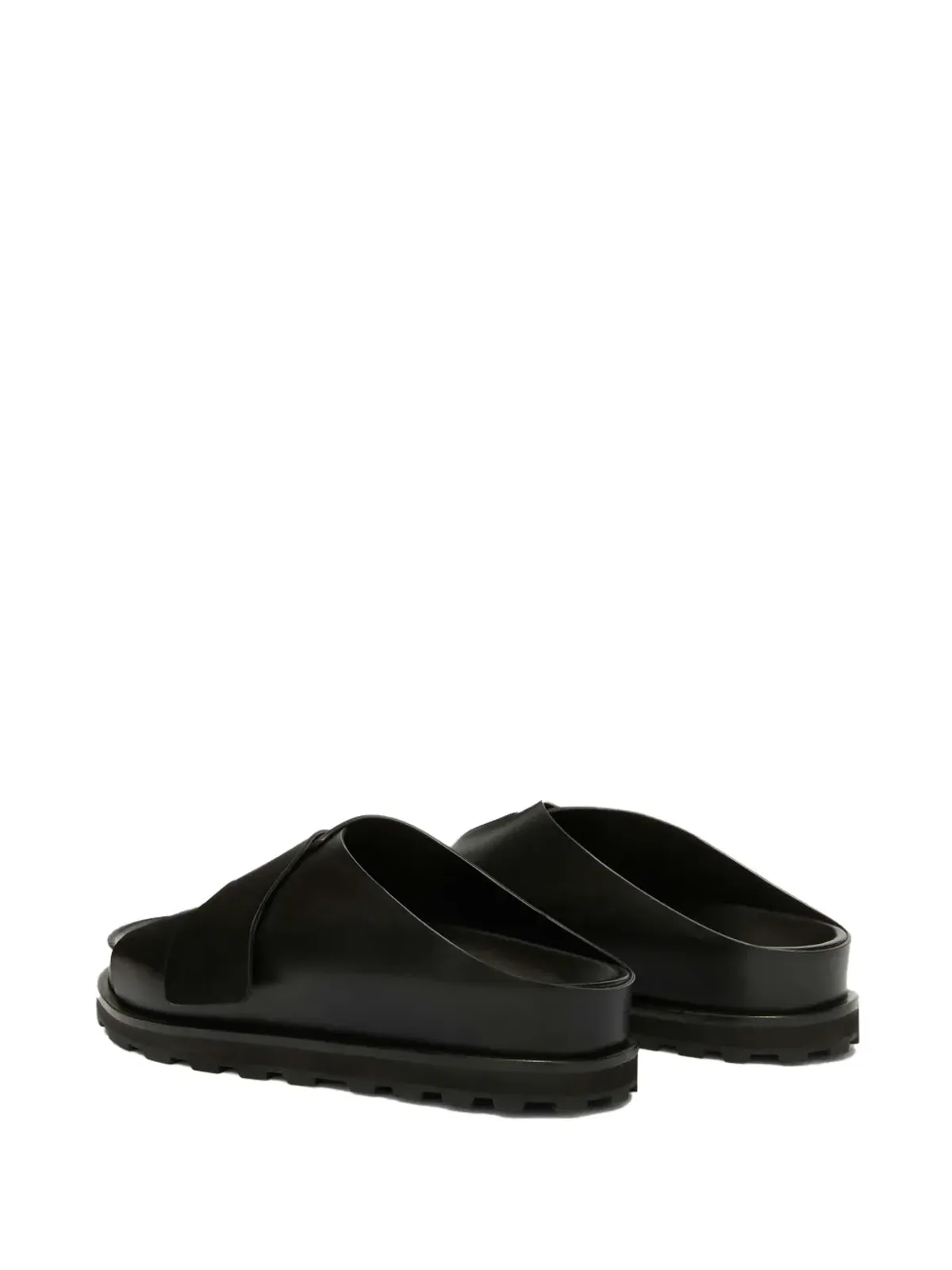 Jil Sander スリップオン レザー サンダル - ブラック - 画像3