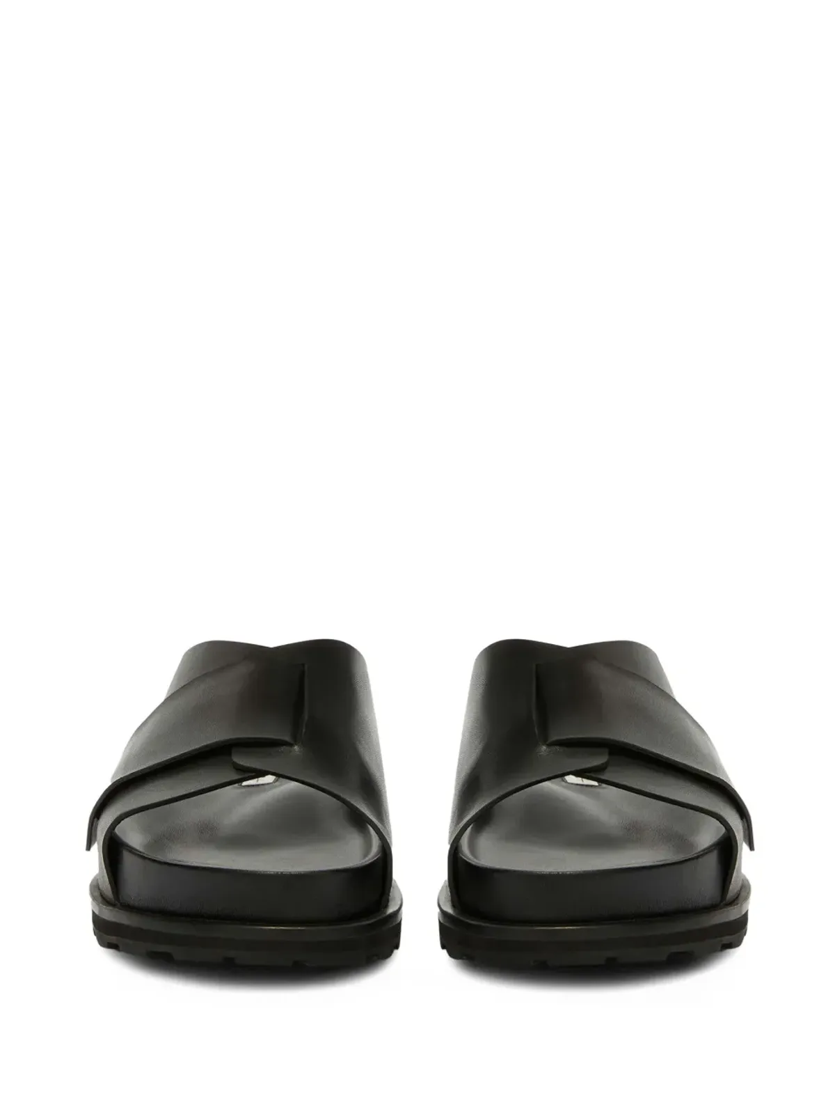 Jil Sander スリップオン レザー サンダル - ブラック - 画像4