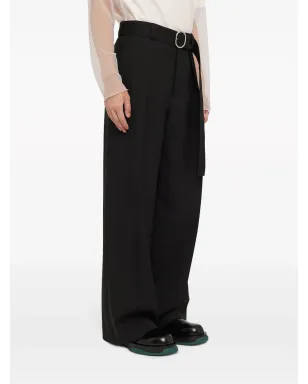 Jil Sander ベルト付きウール製ワイドパンツ ブラック - サムネイル5