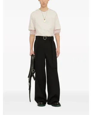 Jil Sander ベルト付きウール製ワイドパンツ ブラック - サムネイル2