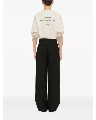 Jil Sander ベルト付きウール製ワイドパンツ ブラック - サムネイル3
