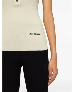 Jil Sander ロゴプリント細リブ タンクトップ - ホワイト - サムネイル5