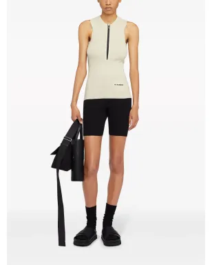 Jil Sander ロゴプリント細リブ タンクトップ - ホワイト - サムネイル2