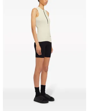 Jil Sander ロゴプリント細リブ タンクトップ - ホワイト - サムネイル3