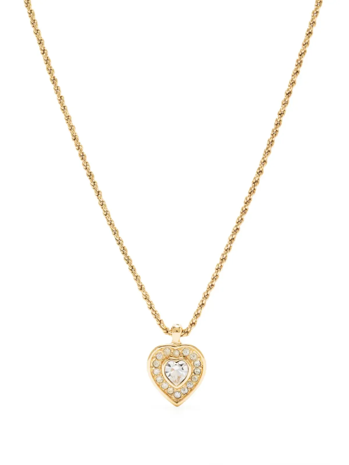 Christian Dior ビンテージ 2000年代 ハートペンダントチェーンネックレス - ゴールド - 画像1