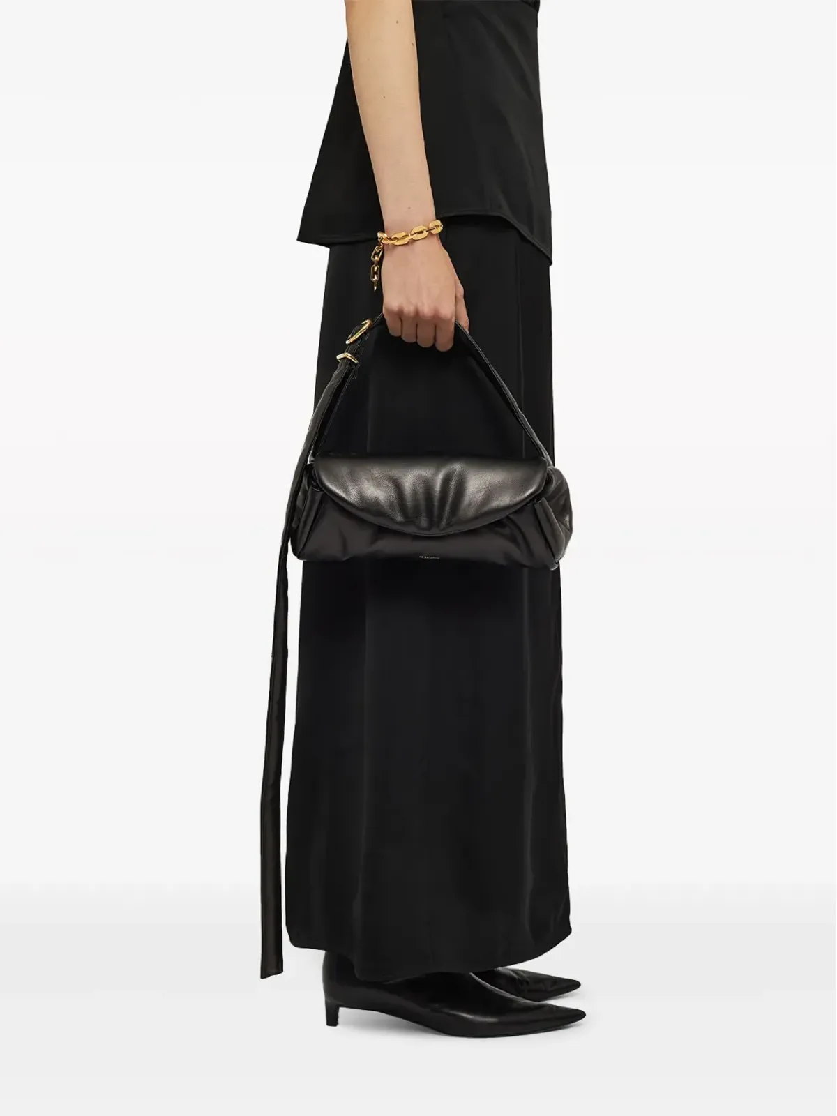 Jil Sander 小さめ Cannolo パッド入りショルダーバッグ - ブラック - 画像2