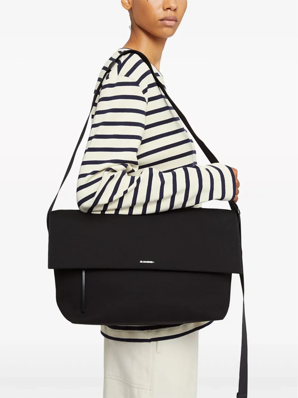 Jil Sander ラージ ユーティリティ コットン クロスボディ バッグ - ブラック - 画像2