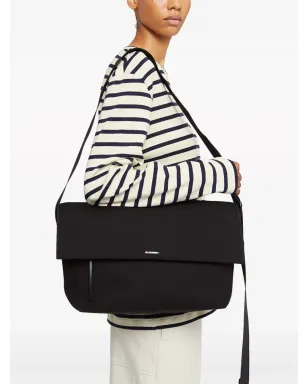 Jil Sander ラージ ユーティリティ コットン クロスボディ バッグ - ブラック - サムネイル2