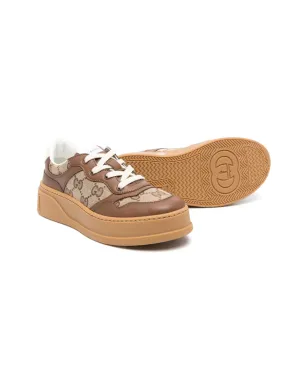 Gucci Kids GGカンバスレザー スニーカー - サムネイル2