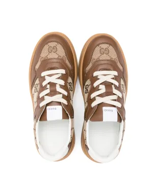 Gucci Kids GGカンバスレザー スニーカー - サムネイル3