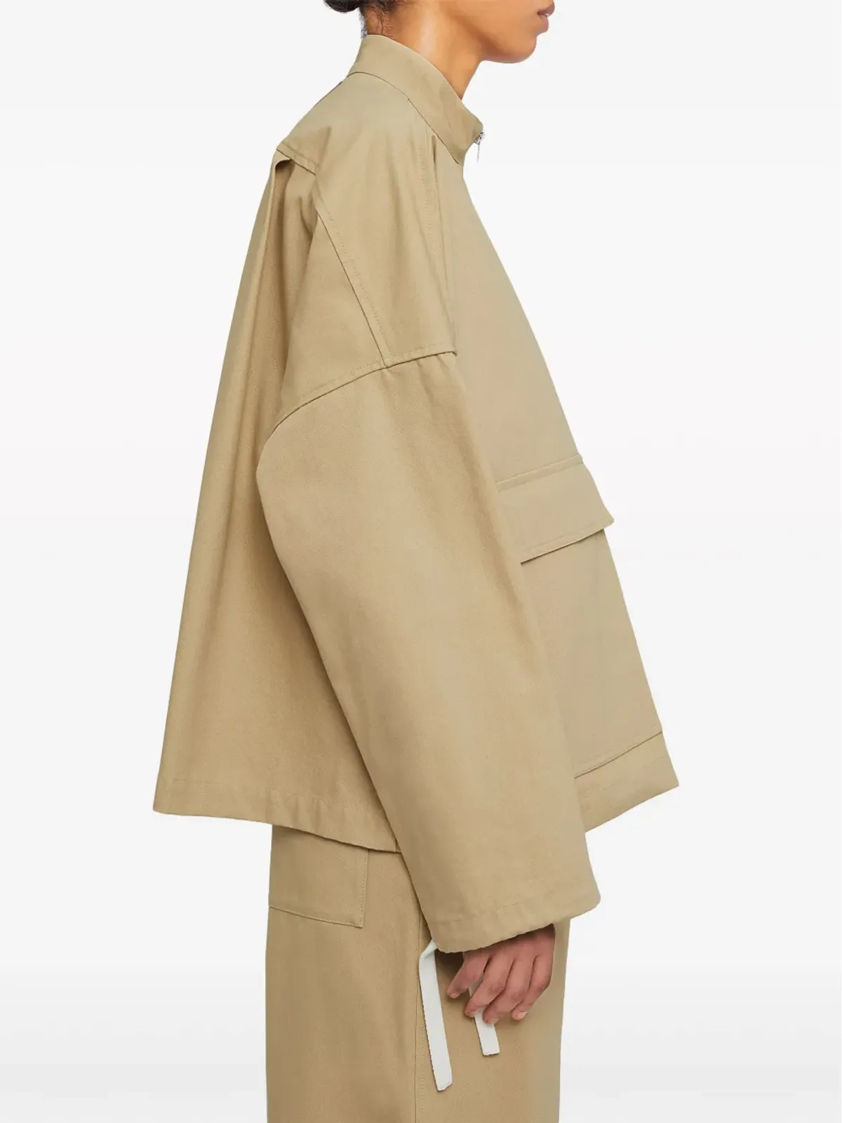 Jil Sander ロゴアップリケ付き コットンジャケット - ブラウン - 画像4