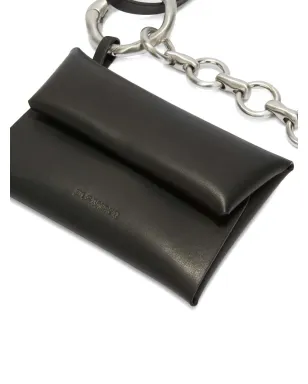 Jil Sander ロゴエンボス レザー コインケース - ブラック - サムネイル3