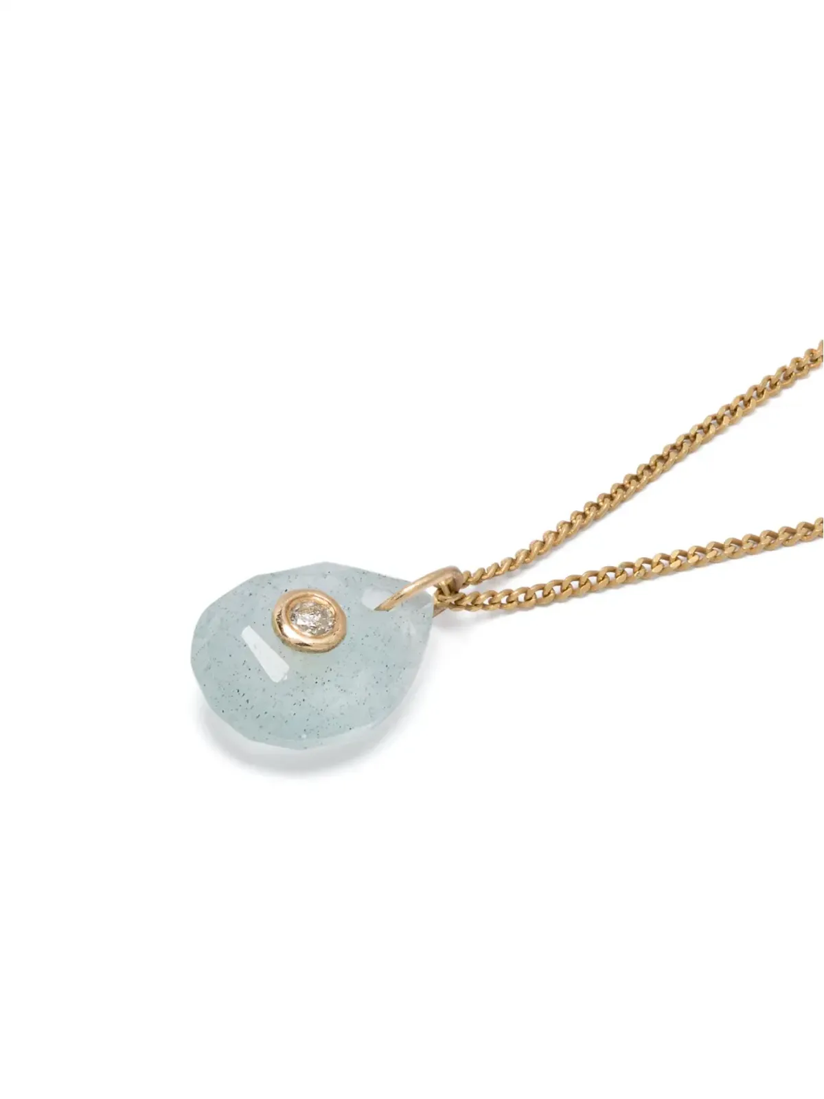 Pascale Monvoisin 9kt イエローゴールド オルソ ダイヤモンドとアクアマリン ネックレス - 画像4