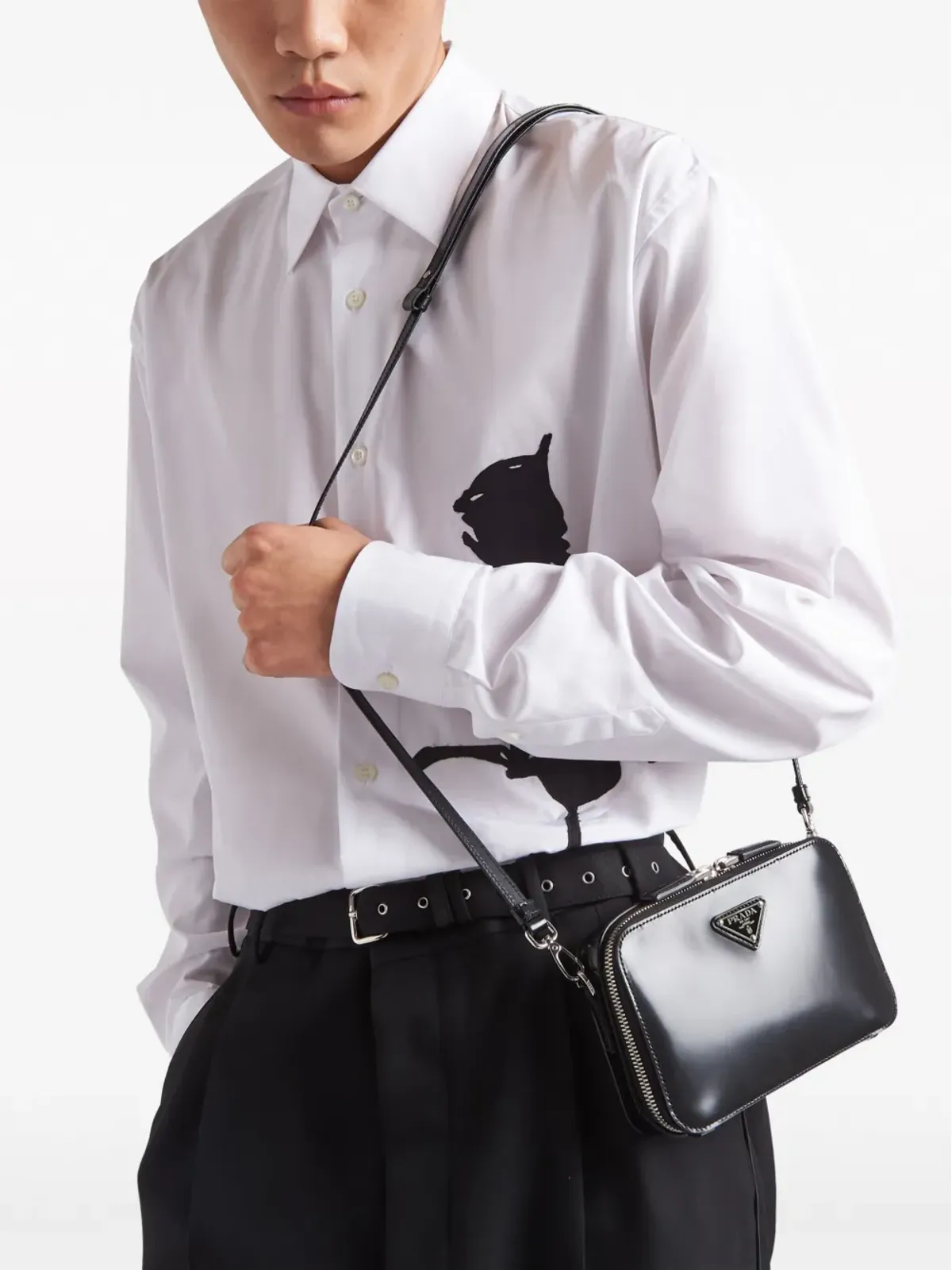 Prada ミニ Brique ブラッシュド クロスボディバッグ - 画像3