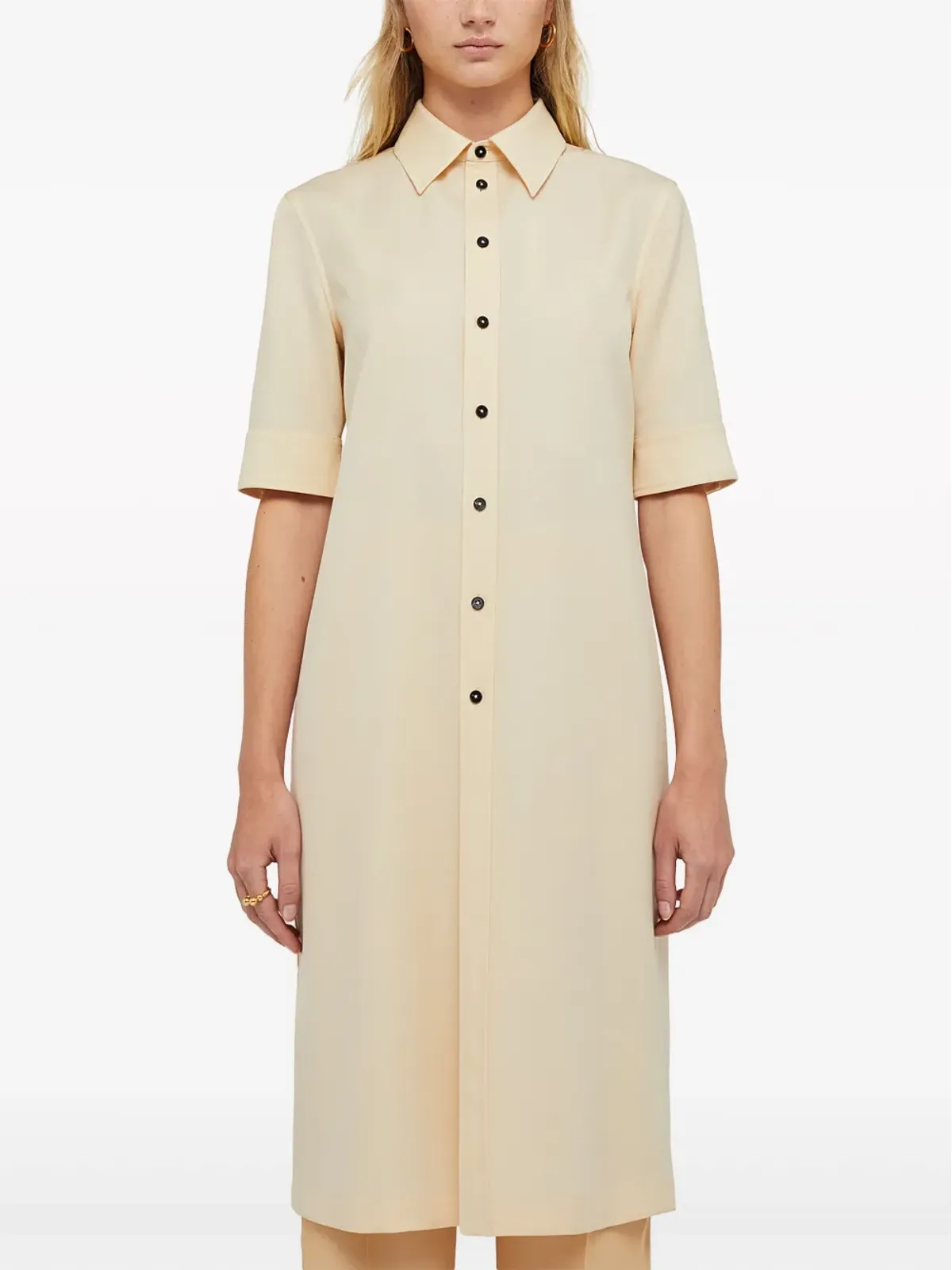 Jil Sander ウールギャバジン ロングシャツ - 画像2
