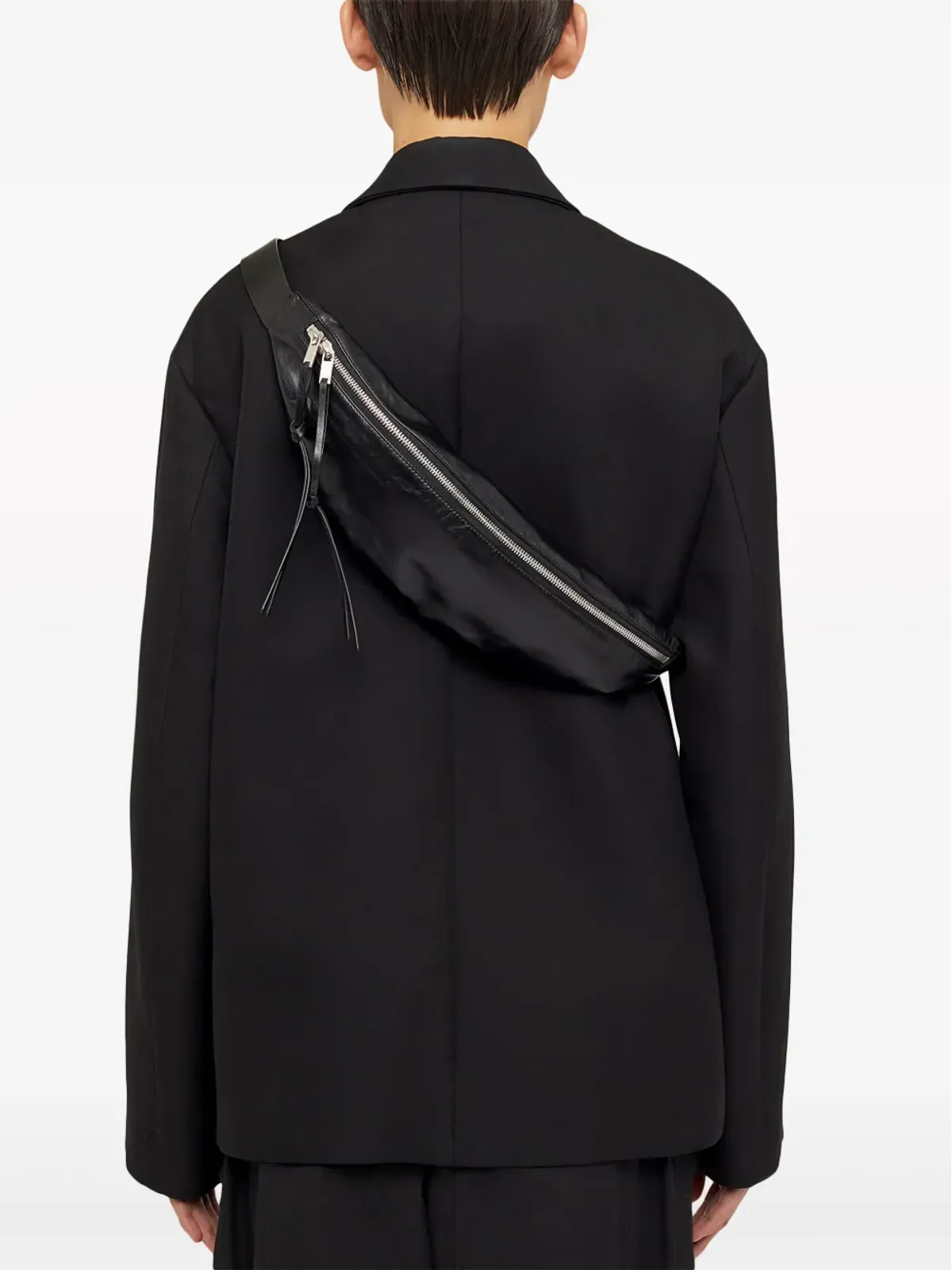 Jil Sander スムースグレインレザー ベルトバッグ ブラック - 画像2