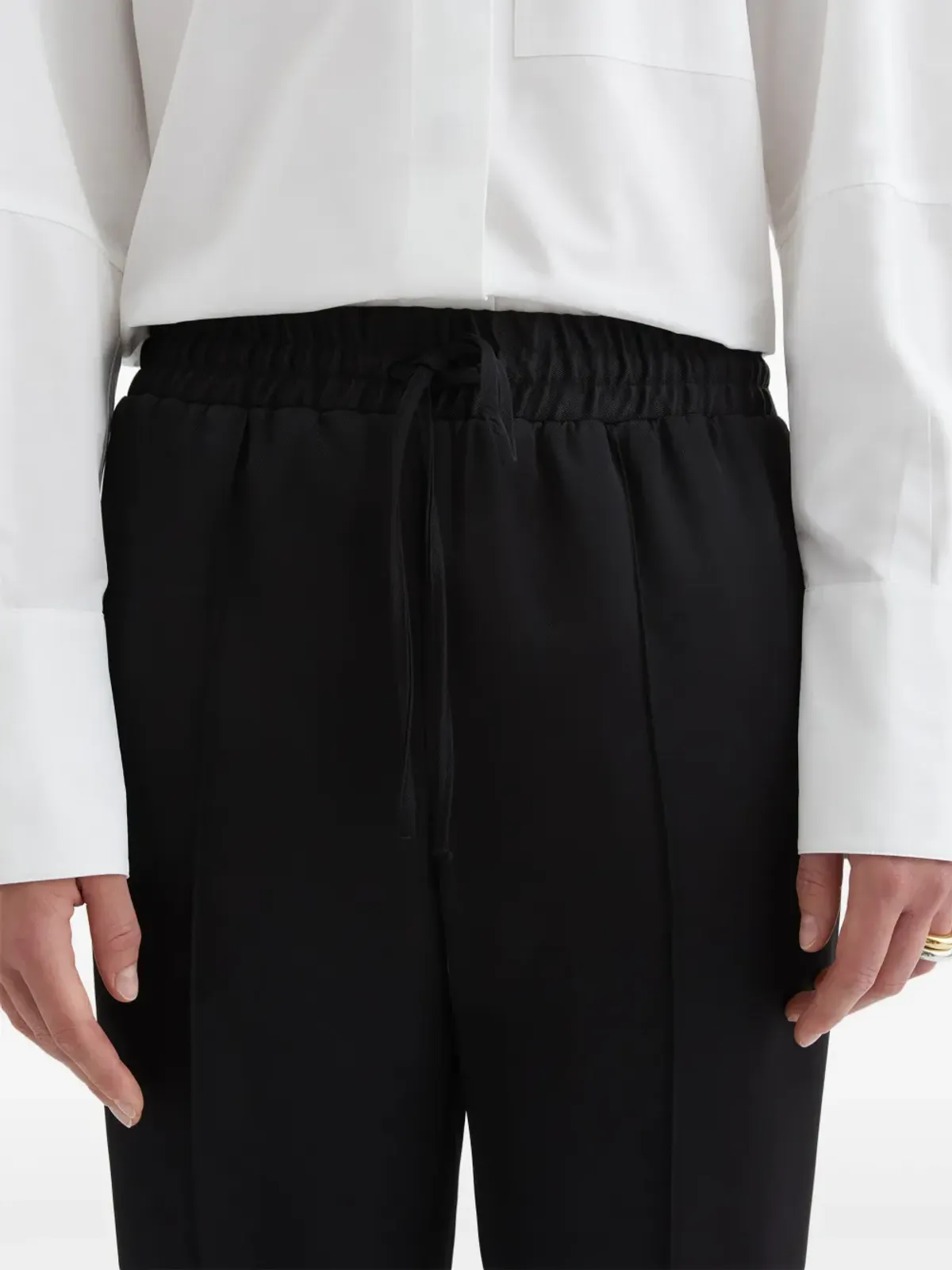 Jil Sander プレスド・クリース トラウザー ブラック - 画像5