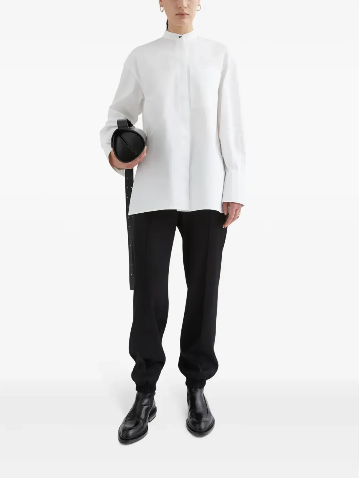 Jil Sander プレスド・クリース トラウザー ブラック - 画像2