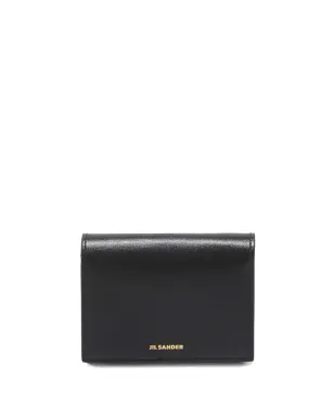 Jil Sander ロゴスタンプ レザー カードホルダー - ブラック - サムネイル1