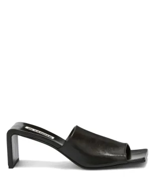 Jil Sander スクエアオープントゥレザーサンダル ブラック - サムネイル1