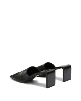 Jil Sander スクエアオープントゥレザーサンダル ブラック - サムネイル3