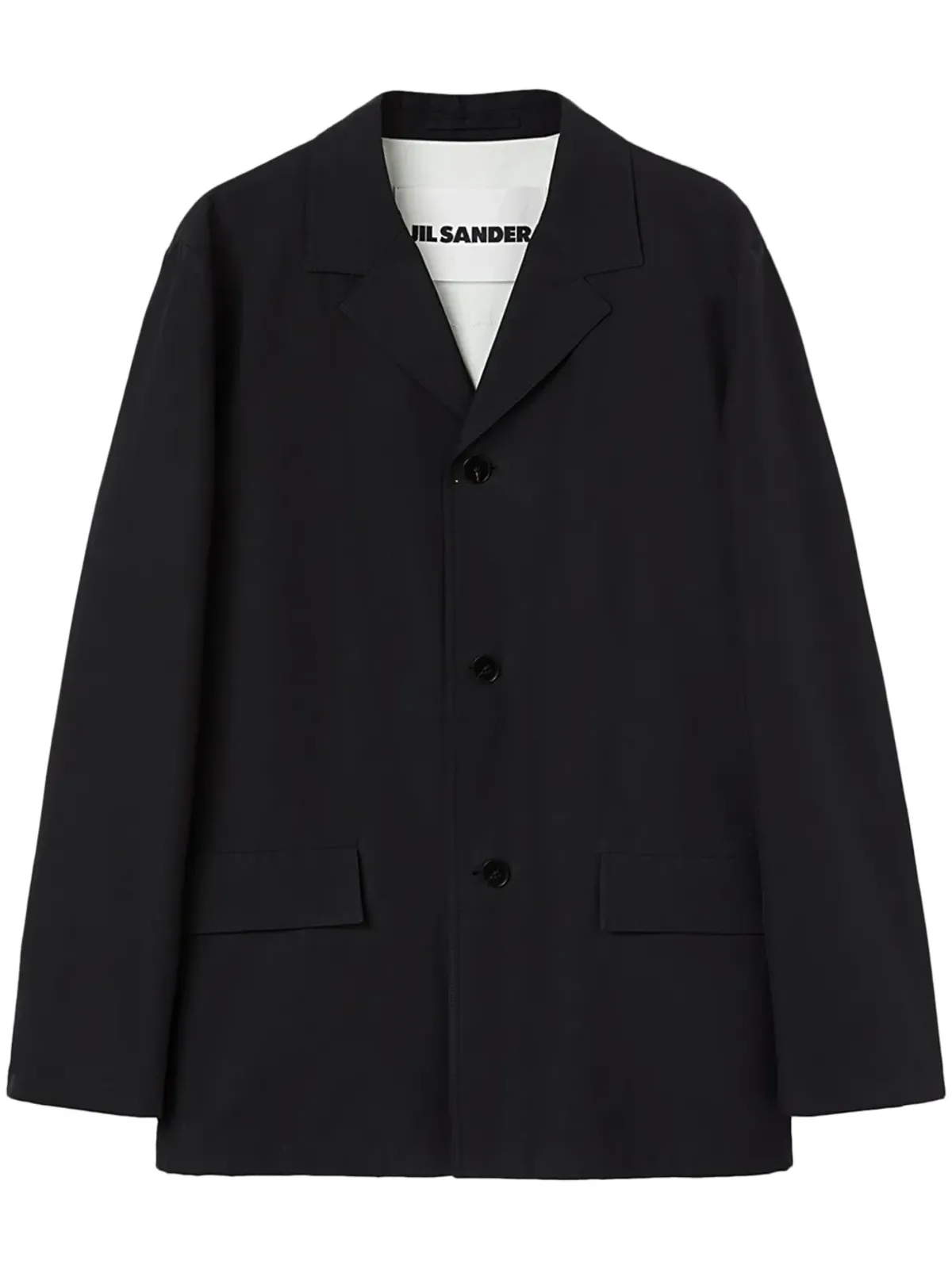 Jil Sander デコンストラクション コットン シャツジャケット - ブラック - 画像1