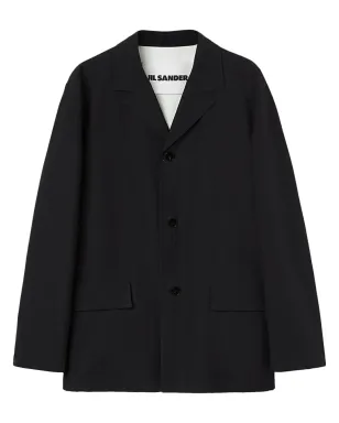 Jil Sander デコンストラクション コットン シャツジャケット - ブラック - サムネイル1