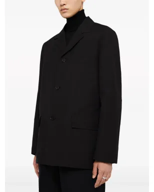 Jil Sander デコンストラクション コットン シャツジャケット - ブラック - サムネイル2