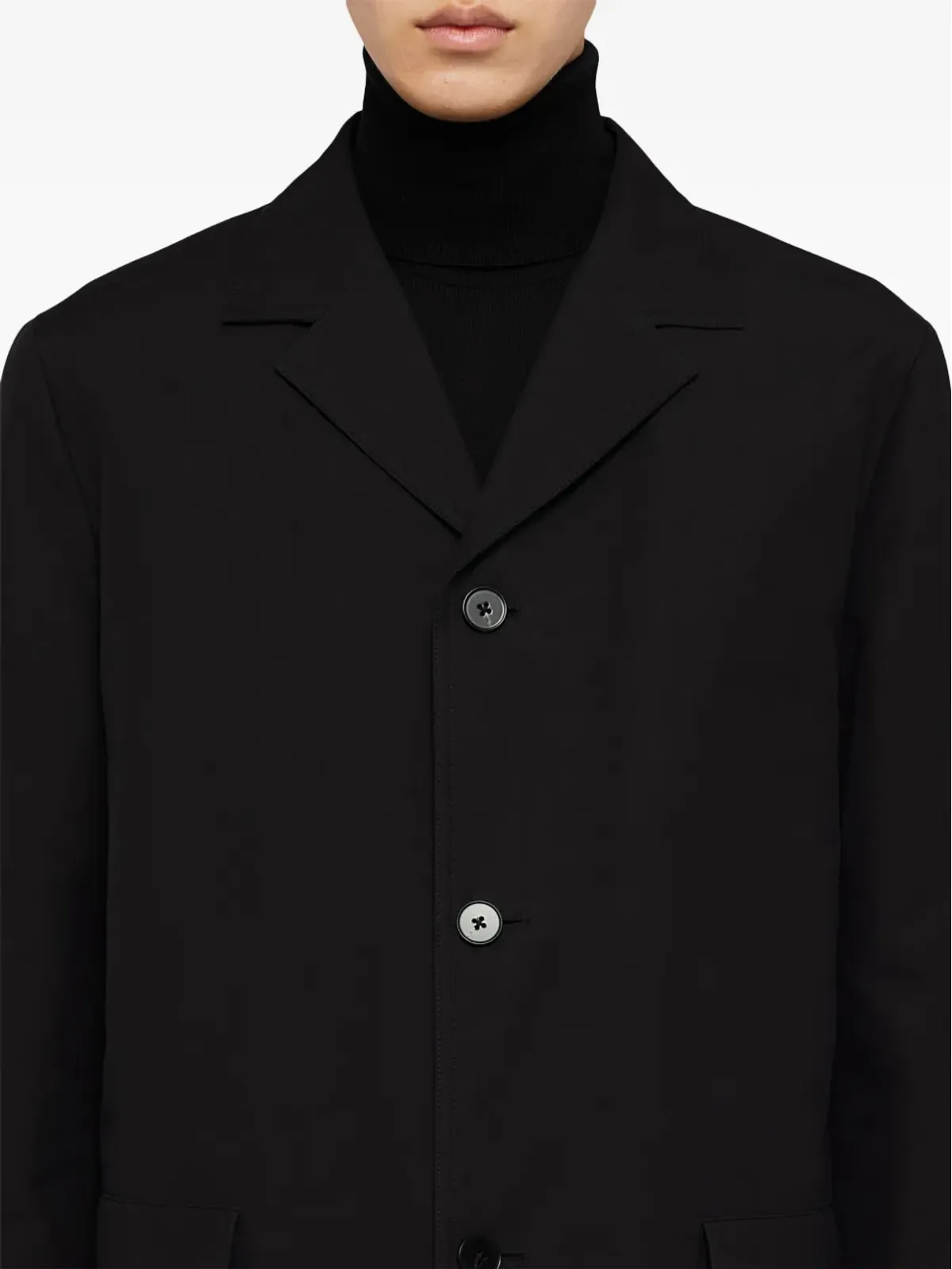 Jil Sander デコンストラクション コットン シャツジャケット - ブラック - 画像3