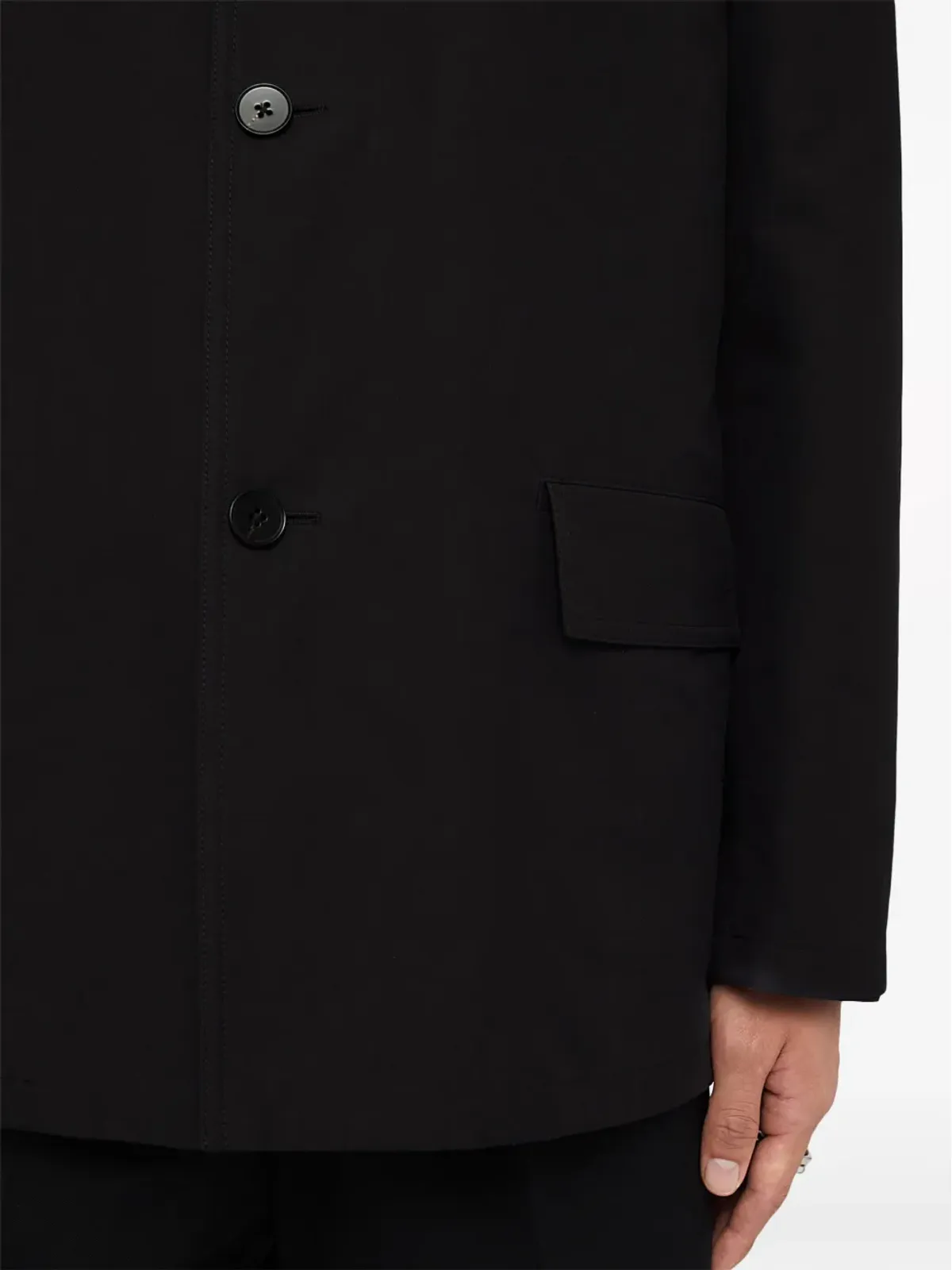Jil Sander デコンストラクション コットン シャツジャケット - ブラック - 画像4