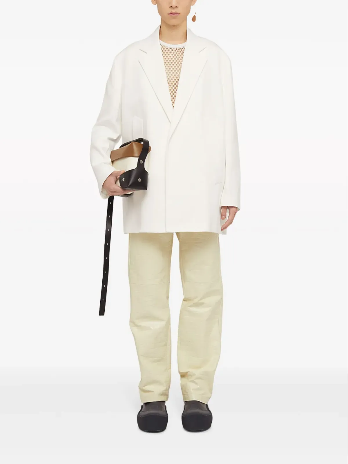 Jil Sander デコンストラクテッド シングルブレスト ブレザー - White - 画像2