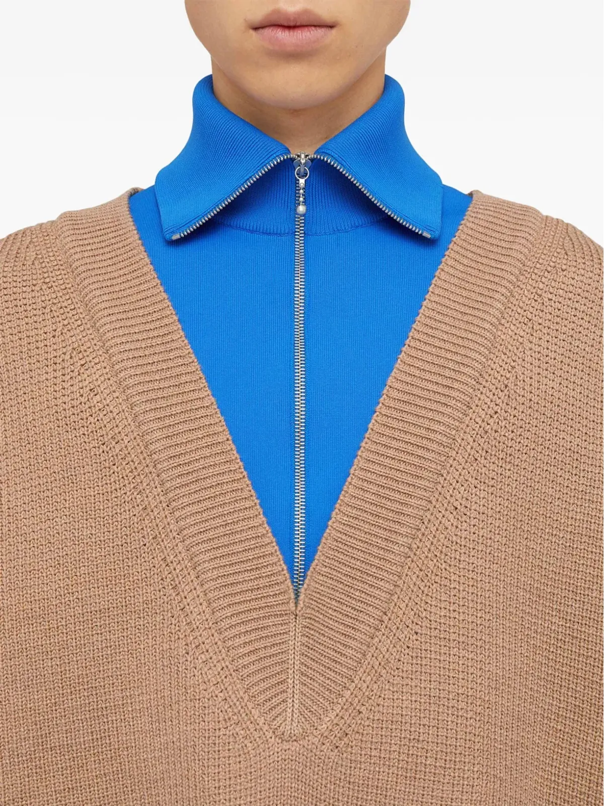 Jil Sander レイヤードデザイン ウール混紡ジャンパー - 画像5