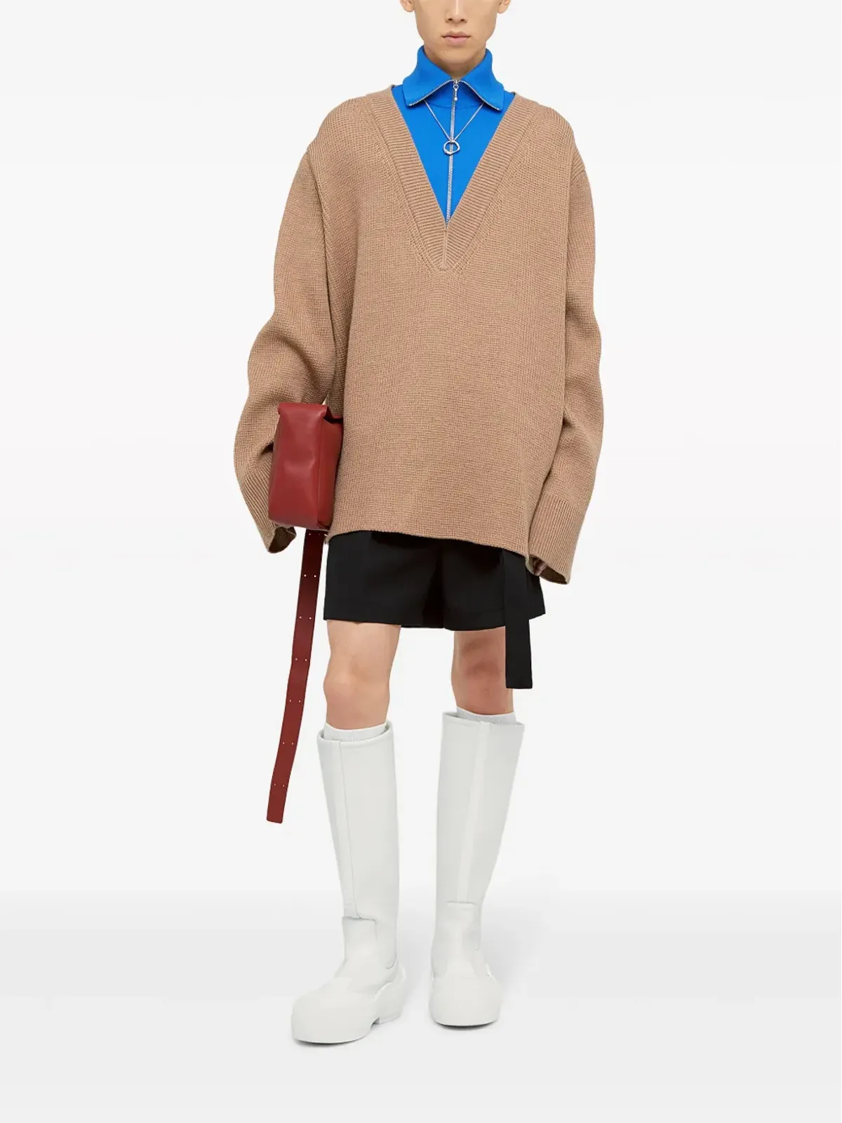 Jil Sander レイヤードデザイン ウール混紡ジャンパー - 画像2
