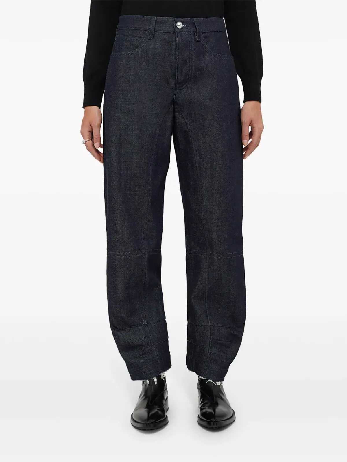 Jil Sander クロップド テーパード ジーンズ ブラック - 画像2
