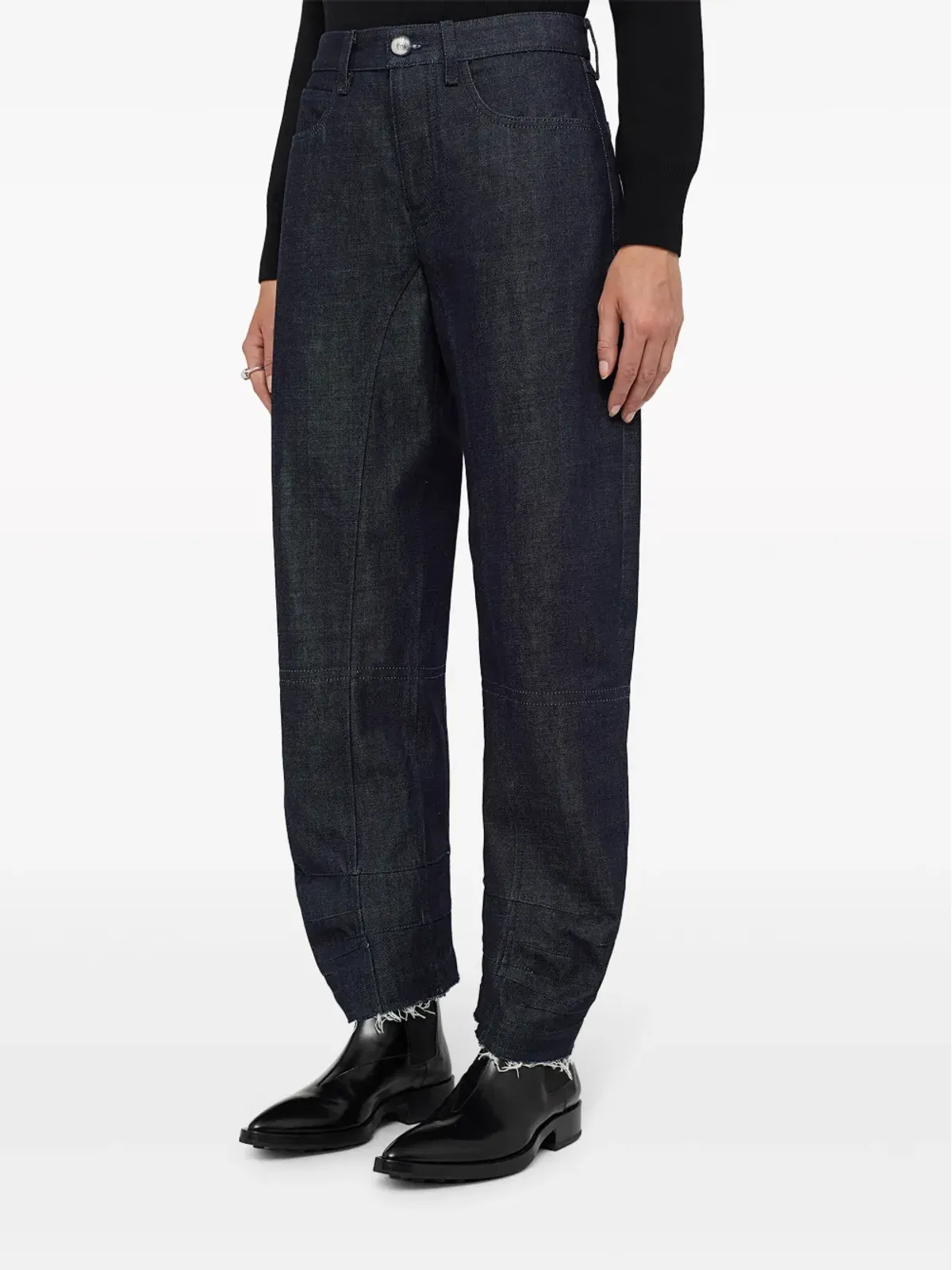 Jil Sander クロップド テーパード ジーンズ ブラック - 画像4