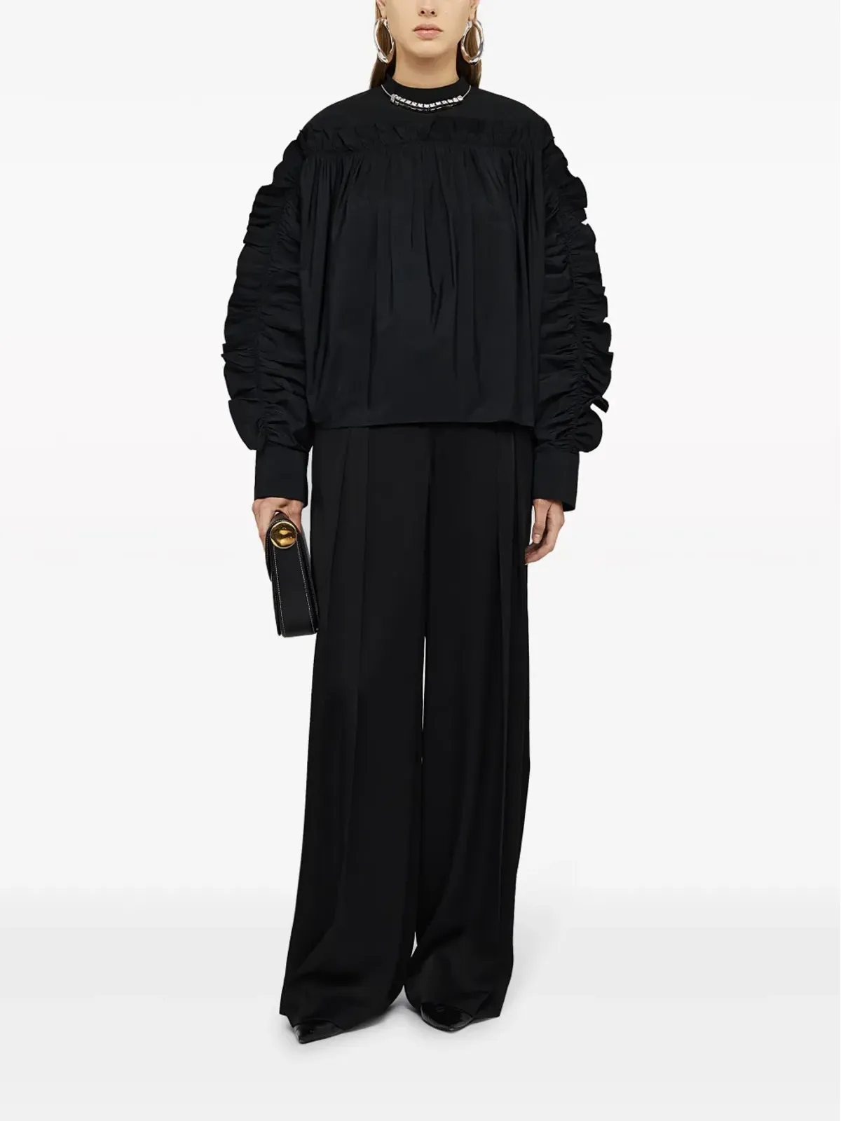 Jil Sander ベルト付きアンクルタイのテーラードパンツ - ブラック - 画像2