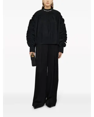Jil Sander ベルト付きアンクルタイのテーラードパンツ - ブラック - サムネイル2