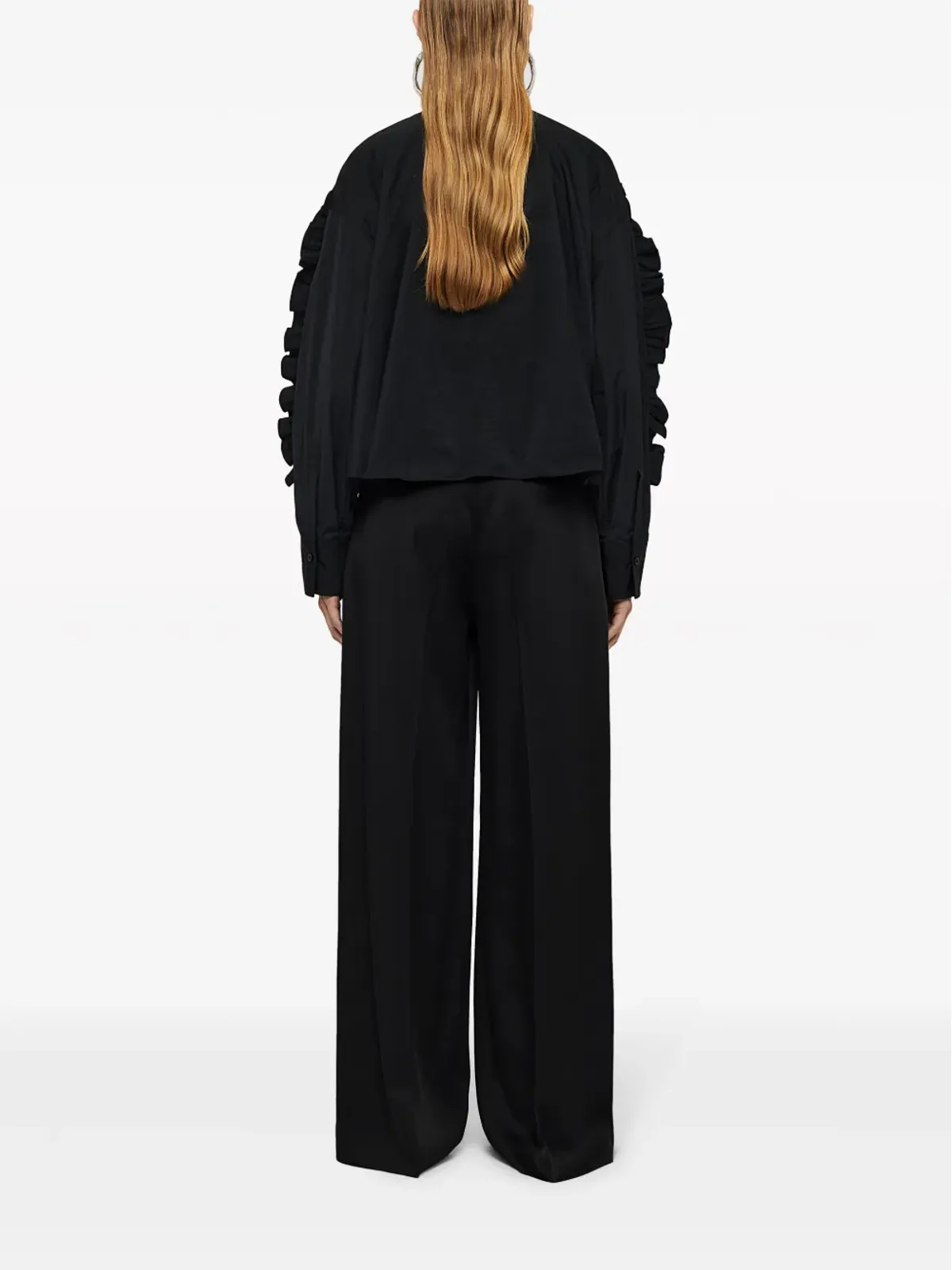 Jil Sander ベルト付きアンクルタイのテーラードパンツ - ブラック - 画像3
