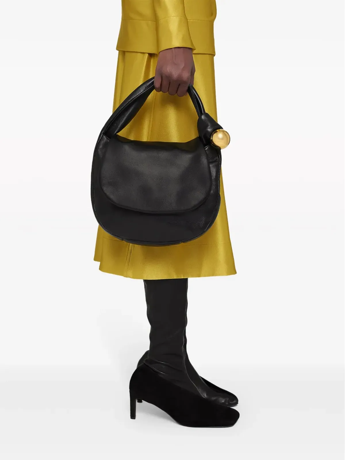Jil Sander Sphere レザー トートバッグ ブラック - 画像2