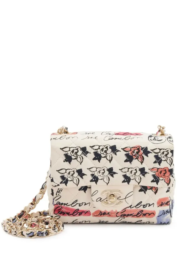 CHANEL Pre-Owned CHANEL ビンテージ 2006年 ミニ グラフィティ クラシック フラップ ショルダーバッグ - ニュートラルカラーの商品画像
