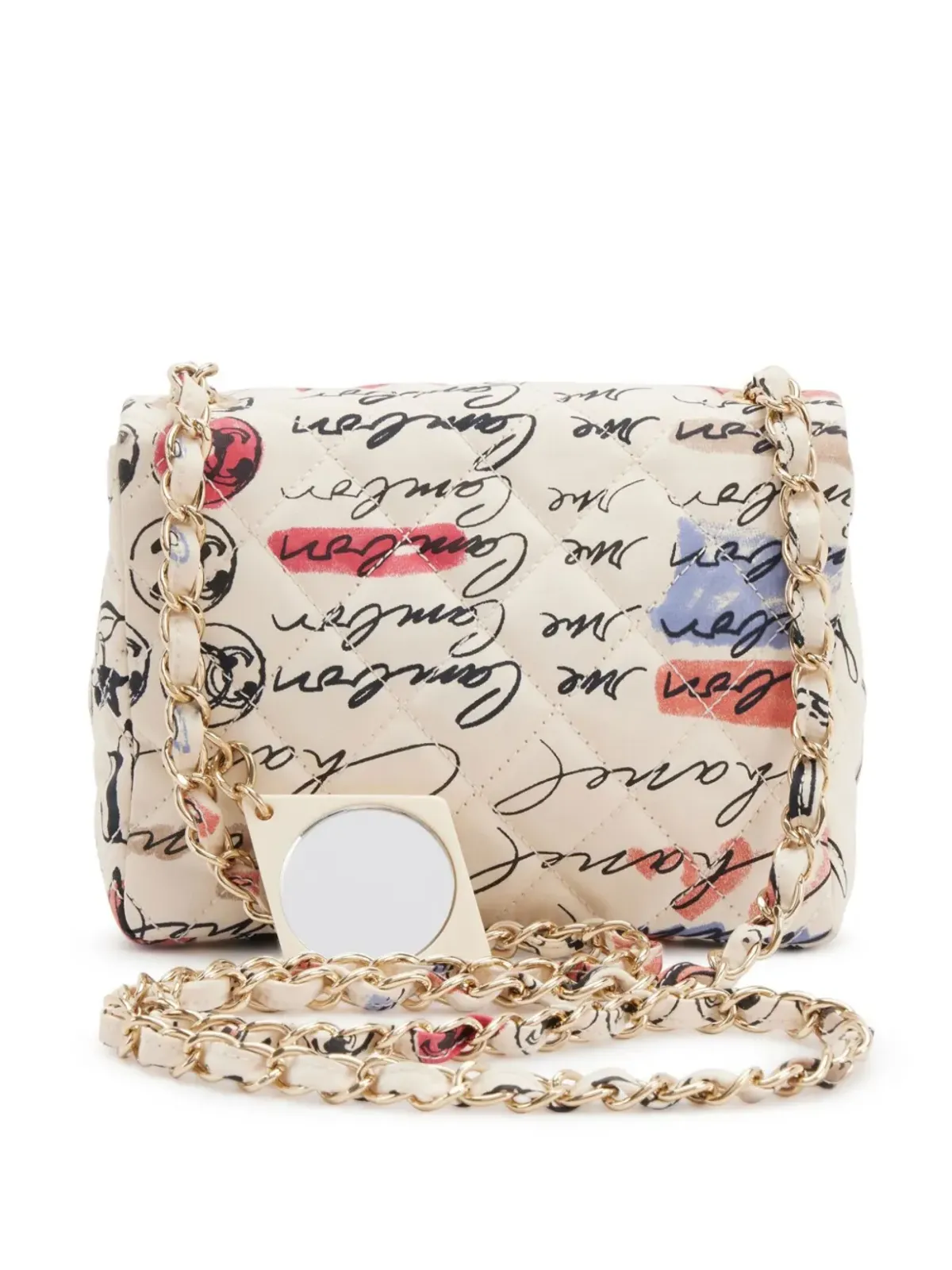 CHANEL ビンテージ 2006年 ミニ グラフィティ クラシック フラップ ショルダーバッグ - ニュートラルカラー - 画像2
