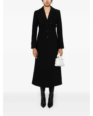 Courrèges シングルブレスト Aラインコート ブラック - サムネイル2