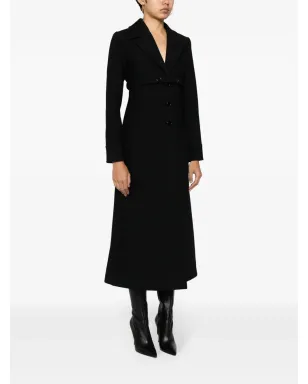 Courrèges シングルブレスト Aラインコート ブラック - サムネイル3