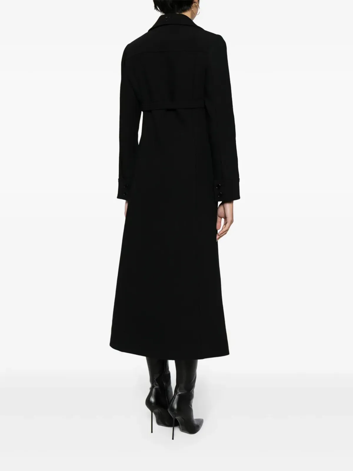 Courrèges シングルブレスト Aラインコート ブラック - 画像4