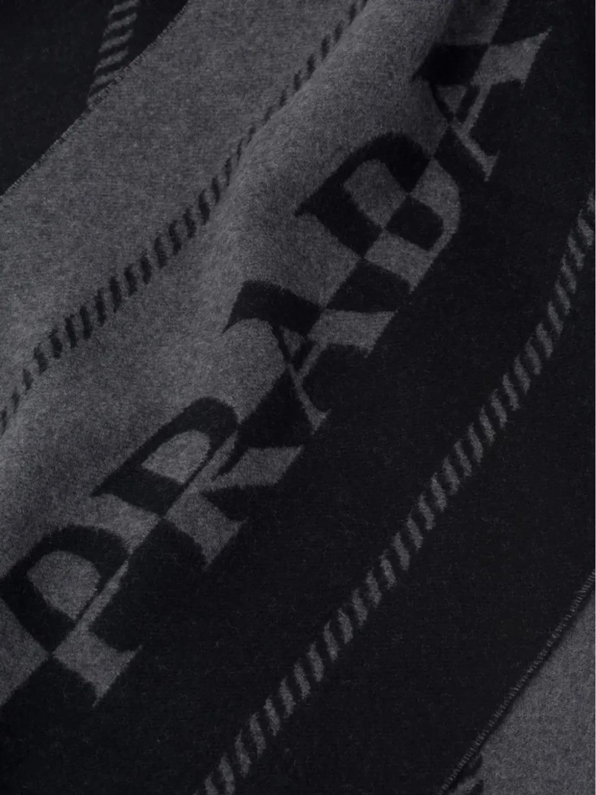 Prada ロゴジャカード ウール スカーフ - グレー - 画像2