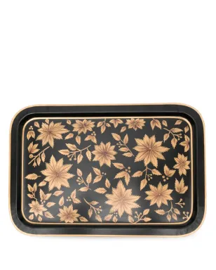 Les-Ottomans x Browns 花柄プリント鉄製トレイ（ブラック） - サムネイル1