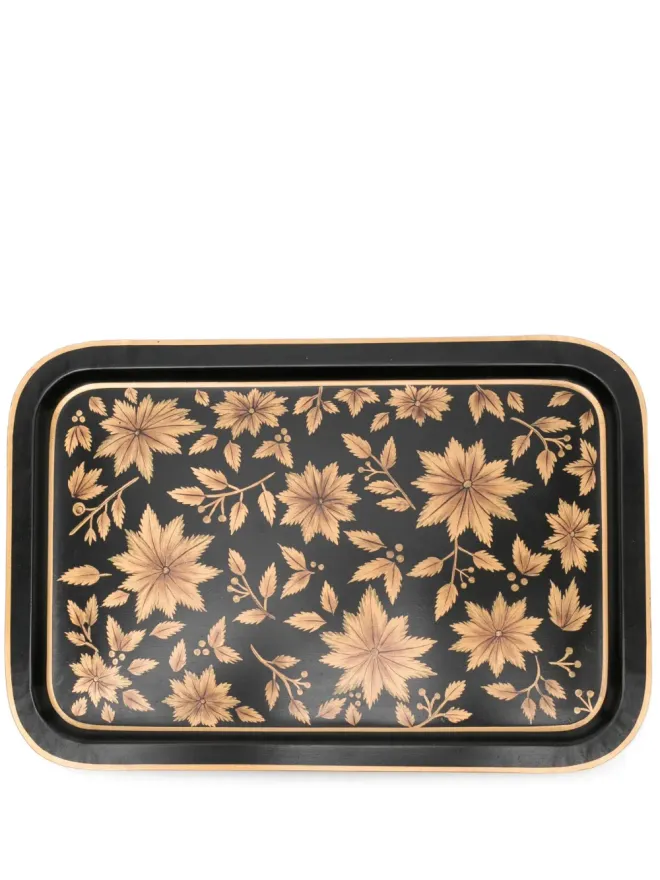 Les-Ottomans Les-Ottomans x Browns 花柄プリント鉄製トレイ（ブラック）の商品画像