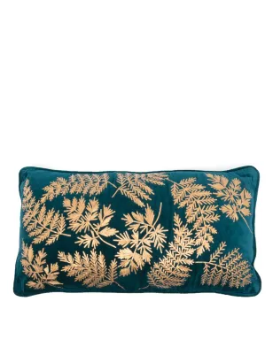 Les-Ottomans 葉柄刺繍ベルベットクッション - サムネイル1