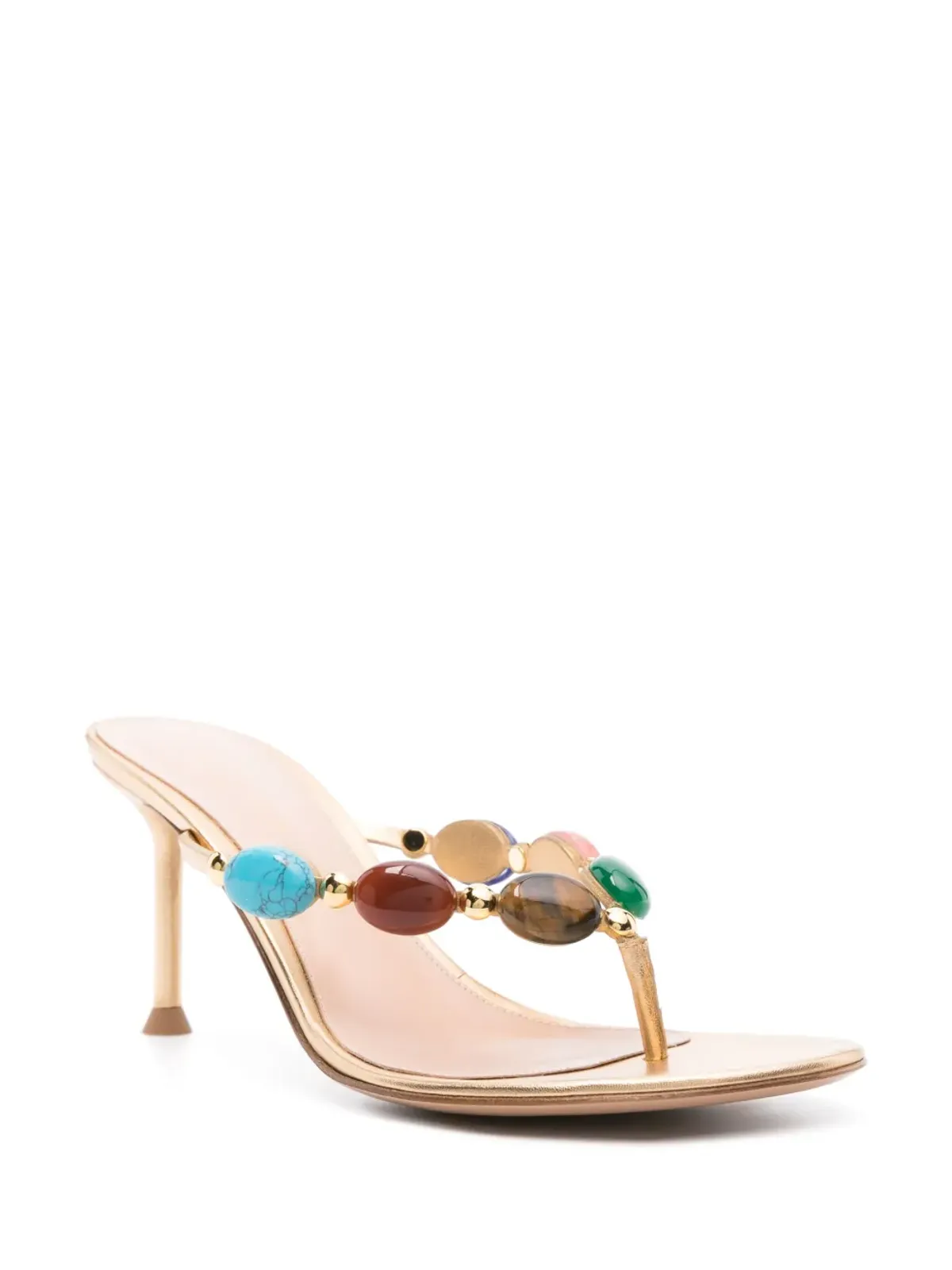 Gianvito Rossi シャンティ トング レザー ヒールサンダル - ゴールド - 画像2
